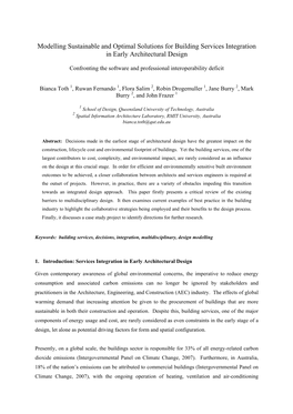 Modelling Sustainable and Optimal Solutions for Building Services Integration in Early Architectural Design