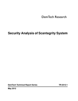Demtech Research Security Analysis of Scantegrity System