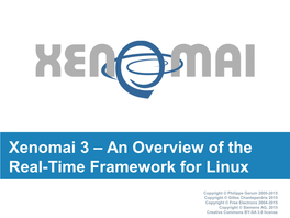 Xenomai 3 – an Overview of the Real-Time Framework for Linux