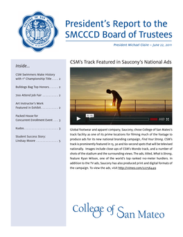 President's Report to the SMCCCD Board of Trustees