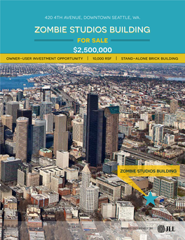 Zombie Studios Building for Sale $2,500,000 Owner-User Investment Opportunity | 10,000 Rsf | Stand-Alone Brick Building