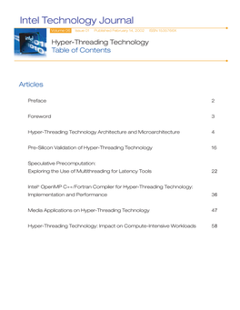 Intel Technology Journal