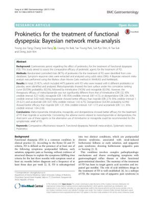 Prokinetics for the Treatment of Functional Dyspepsia: Bayesian