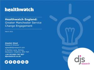 Greater Manchester Service Change Engagement