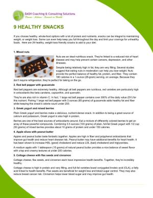 9 Healthy Snacks