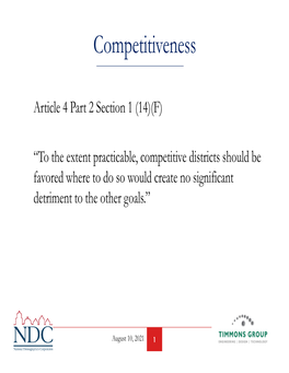 Competitiveness Options