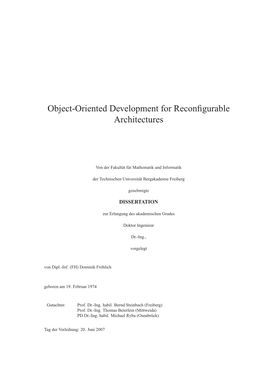 Object-Oriented Development for Reconfigurable Architectures