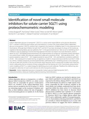 Identification of Novel Small Molecule Inhibitors for Solute Carrier SGLT1