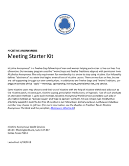 Meeting Starter Kit