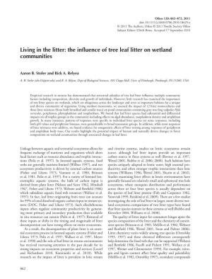 The Influence of Tree Leaf Litter on Wetland Communities