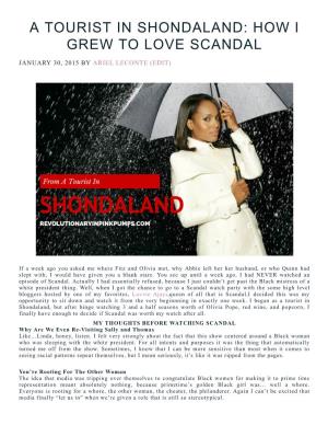 A Tourist in Shondaland: How I Grew to Love Scandal