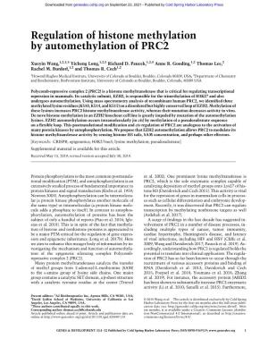 Regulation of Histone Methylation by Automethylation of PRC2