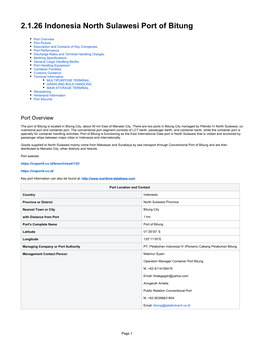 2.1.26 Indonesia North Sulawesi Port of Bitung