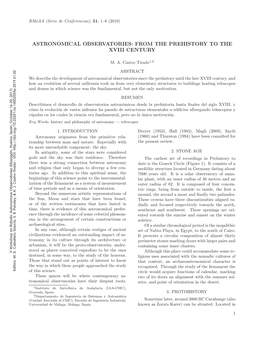 Astronomical Observatories: from the Prehistory to The