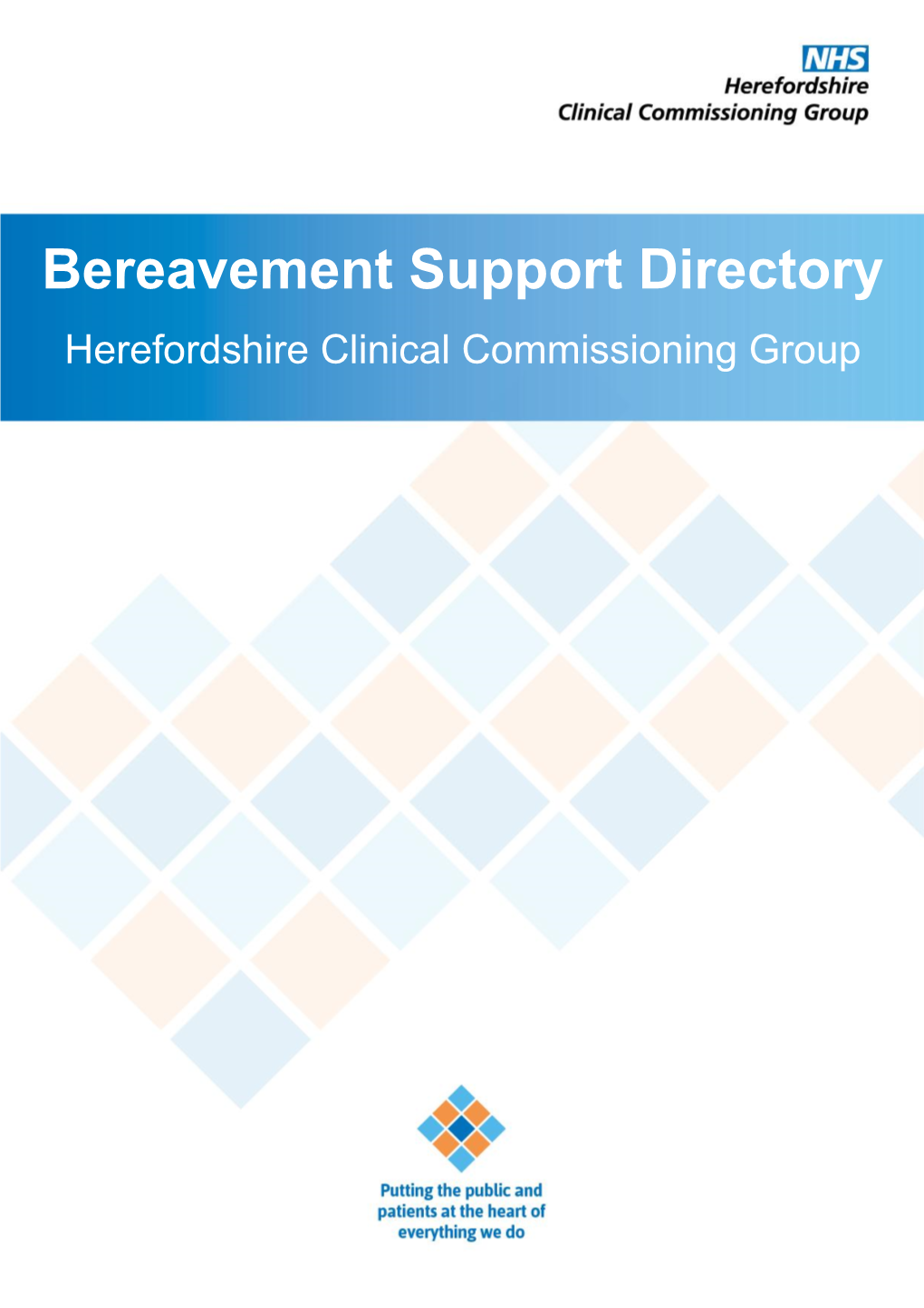 Bereavement Support Directory Herefordshire Clinical Commissioning Group