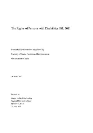The Rights of Persons with Disabilities Bill, 2011