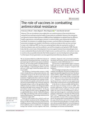 The Role of Vaccines in Combatting Antimicrobial Resistance