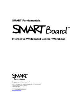 SMART Fundamentals Interactive Whiteboard Learner Workbook