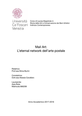 MAIL ART, L'eternal Network Dell'arte Postale