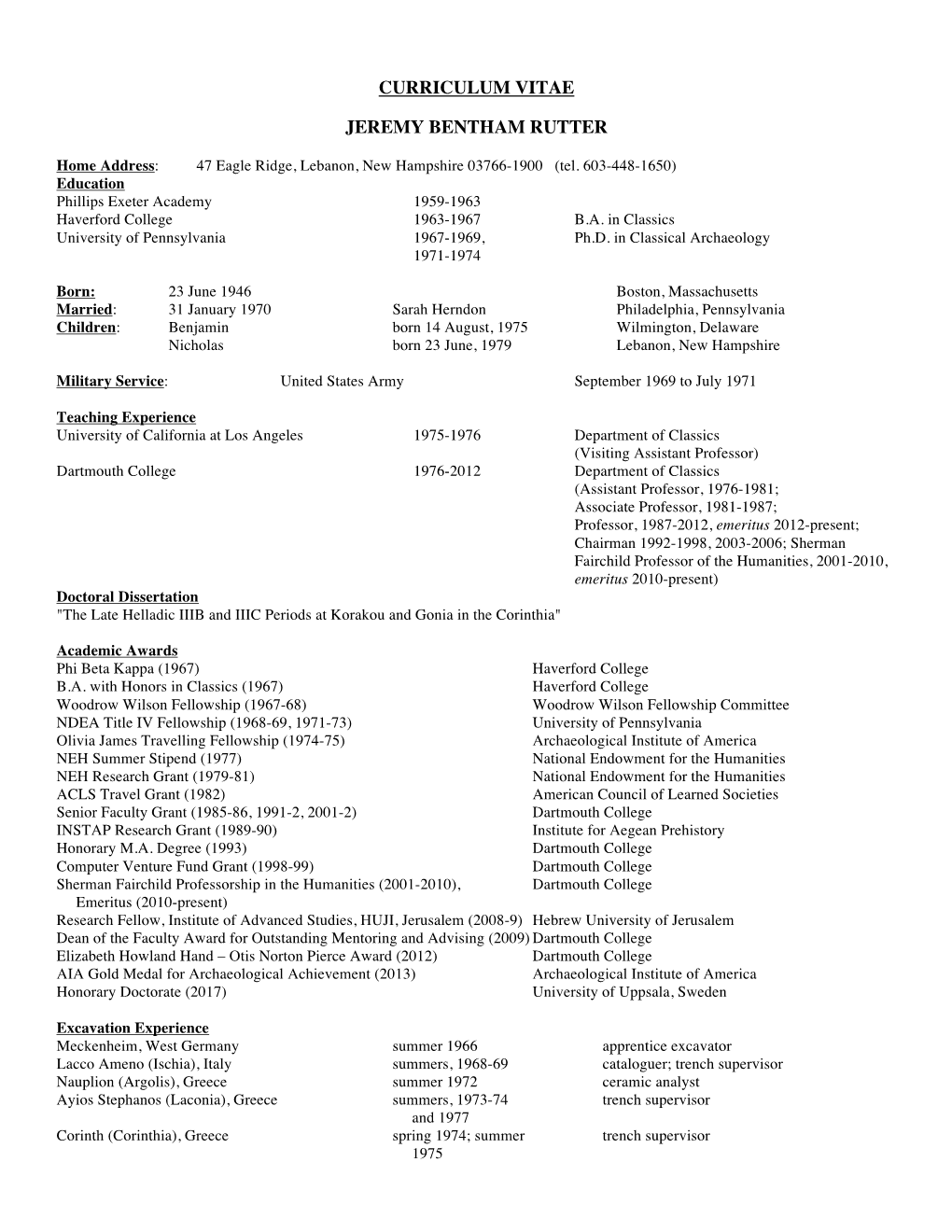 View Curriculum Vitae