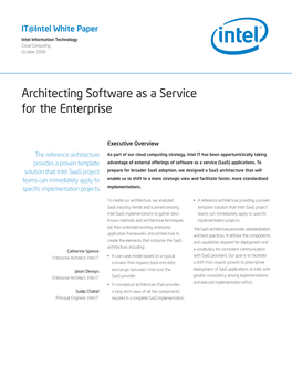 Architecting Software As a Service for the Enterprise