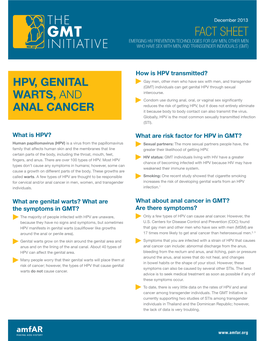 Fact Sheet: HPV, Genital Warts, and Anal Cancer