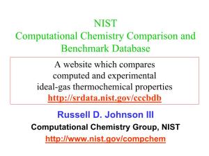 NIST Computational Chemistry Comparison and Benchmark Database