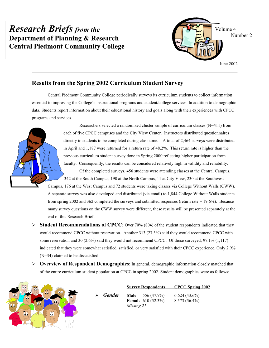 Results from the Spring 2002 Curriculum Student Survey