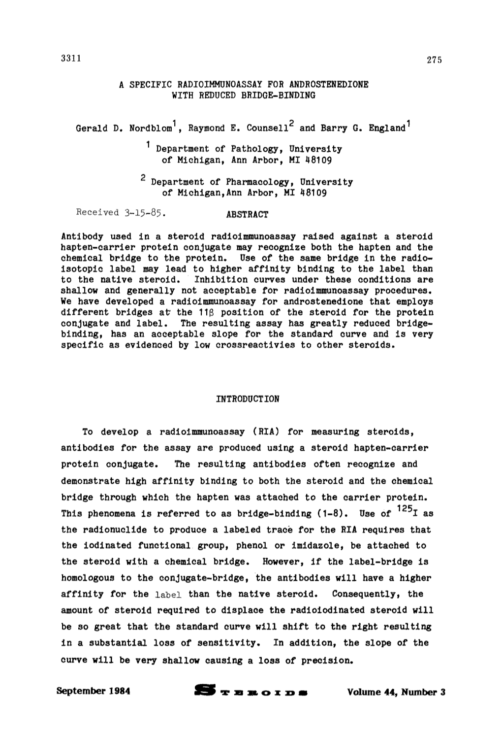 3311 275 a Specific Radioimmunoassay For