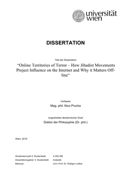 Online Territories of Terror – How Jihadist Movements Project Influence on the Internet and Why It Matters Off- Line“