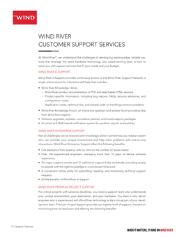 Wind River Customer Support Services