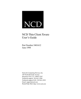 NCD Thin Client Xware User's Guide
