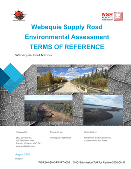 TERMS of REFERENCE Webequie First Nation