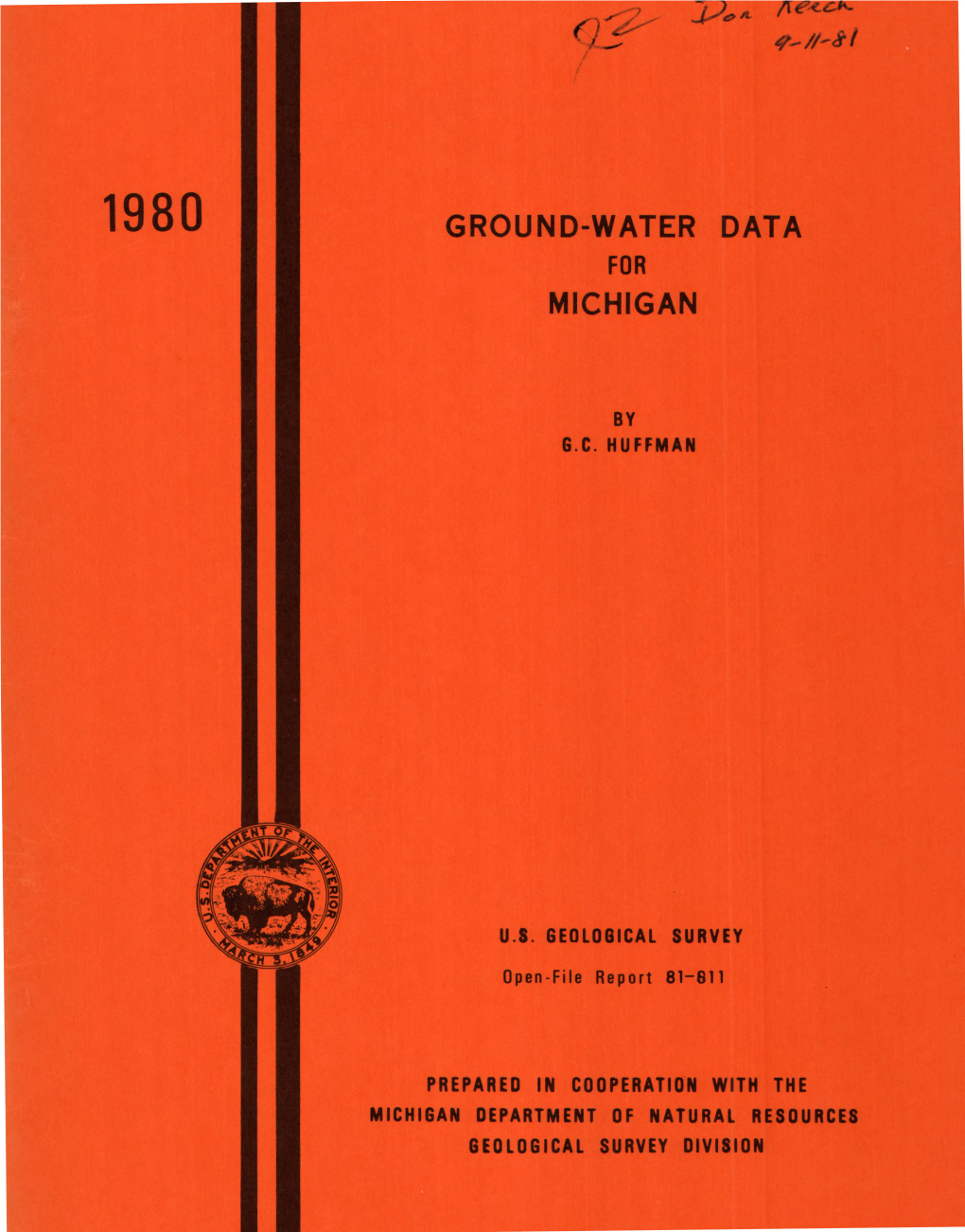 1980 Ground-Water Data Michigan