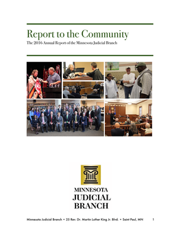 2016 Annual Report of the Minnesota Judicial Branch