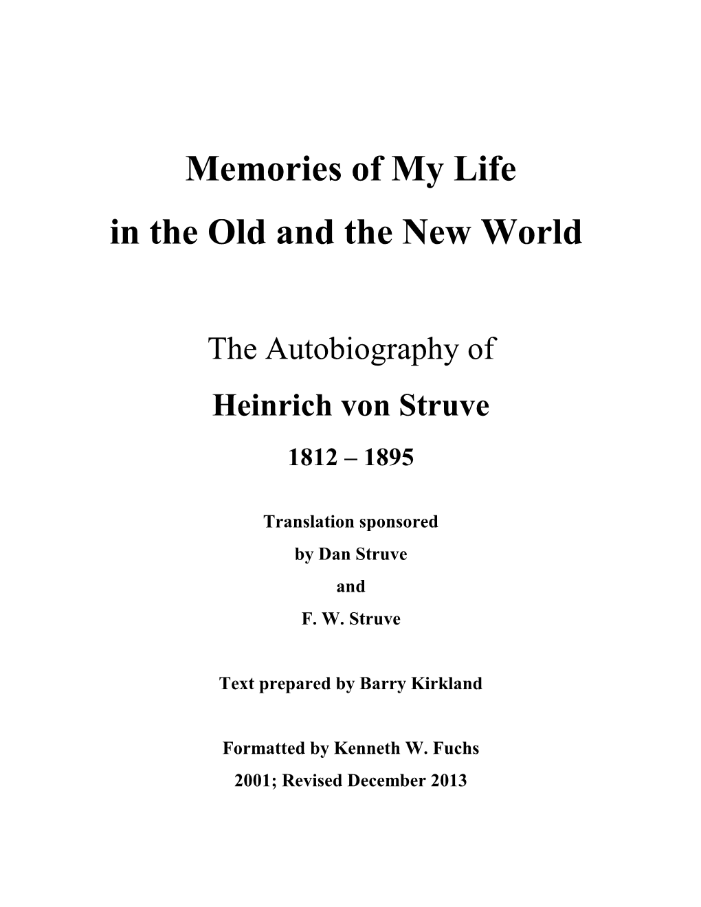 The Autobiography of Heinrich Von Struve.Pdf