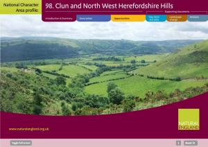 98. Clun and North West Herefordshire Hills Area Profile: Supporting Documents