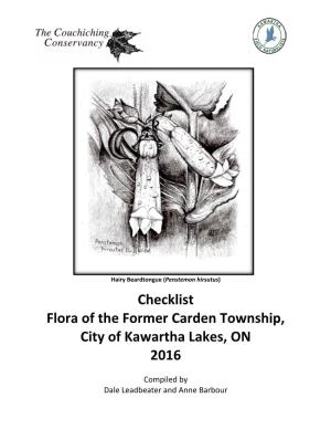 Checklist Flora of the Former Carden Township, City of Kawartha Lakes, on 2016