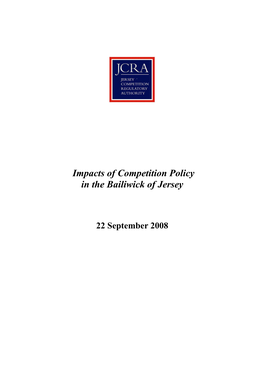Impacts of Competition Policy in the Bailiwick of Jersey