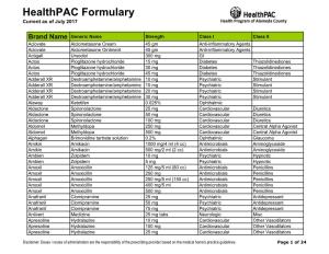 Healthpac Formulary Current As of July 2017