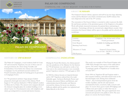 Palais De Compiegne Compiegne, Oise | Grant Request Available for Funding