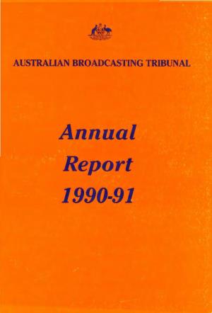 Annual Report 1990-91 AUSTRALIAN BROADCASTING TRIBUNAL