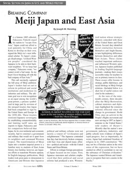 Meiji Japan and East Asia