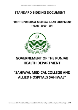 Sahiwal Medical College and Allied Hospitals Sahiwal Page 1 of 47