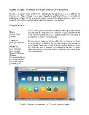 What Is Icloud? Iworks (Pages, Numbers and Keynote) On
