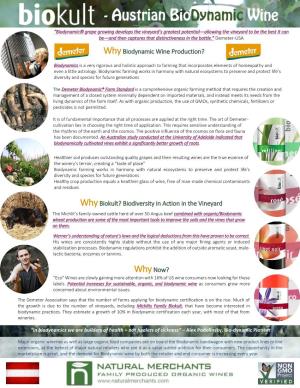 Whybiodynamic Wine Production? Whybiokult? Biodiversity in Action
