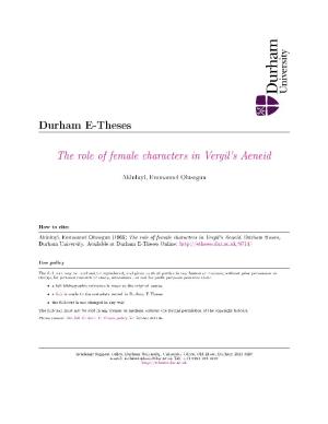The Role of Female Characters in Vergil's Aeneid
