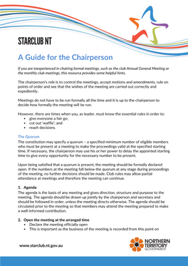 A Guide for the Chairperson