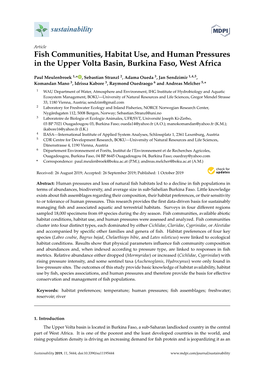 Fish Communities, Habitat Use, and Human Pressures in the Upper Volta Basin, Burkina Faso, West Africa