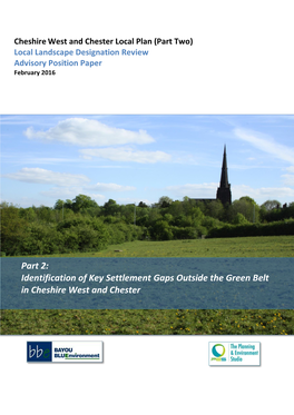 Identification of Key Settlement Gaps Outside the Green Belt in Cheshire West and Chester